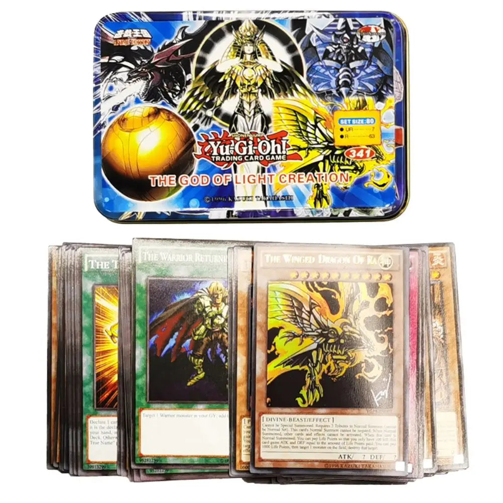 Yu-Gi-Oh Deck 341 THE GOD OF LIGHT CREATION English Holographic Golden White Dragon Duel Game Collection Card with Tin Box Yu-Gi-Oh Deck 341 THE GOD OF LIGHT CREATION English Holographic Golden White Dragon Duel Game Collection Card with Tin Box